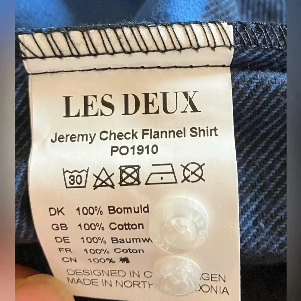 NWT LES DEUX Jeremy Plaid Flannel Button-Up Shirt… - image 7